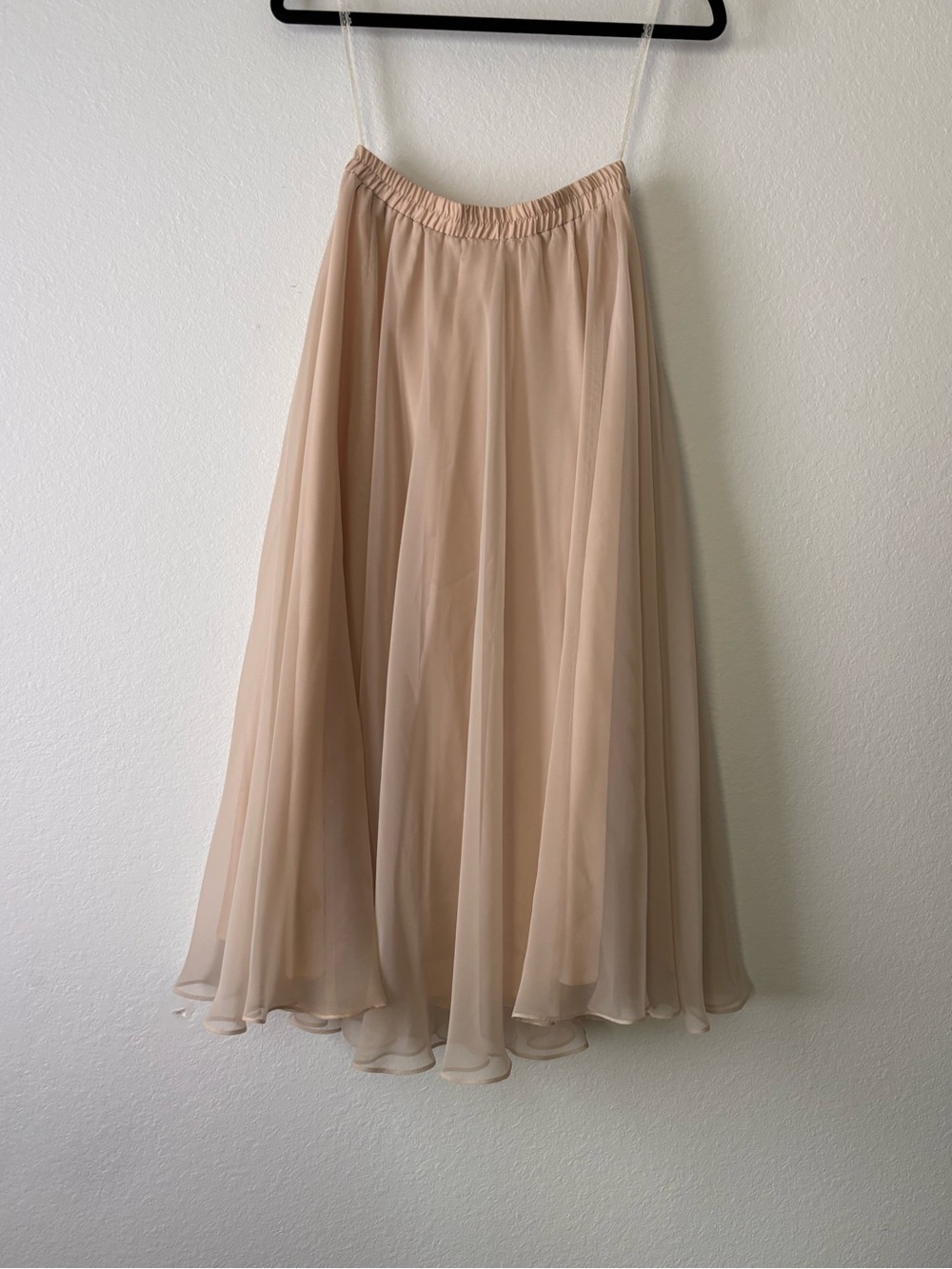 Women's Cream Chiffon Midi Skirt